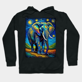 Elephant in starry night Hoodie